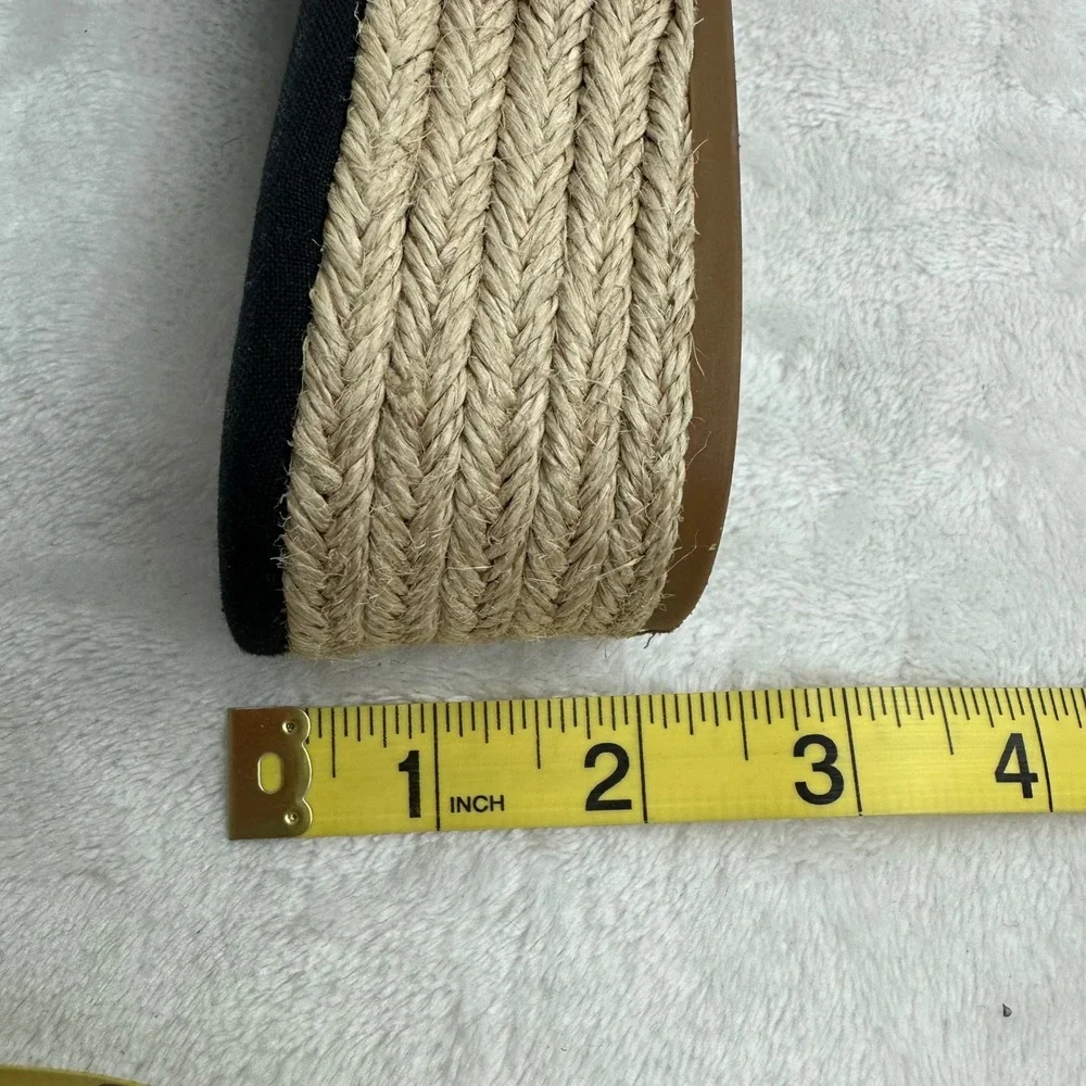 Cole Haan‎ Womens Black Suede Espadrille Wedge Slide Sandals Size 8.5 B